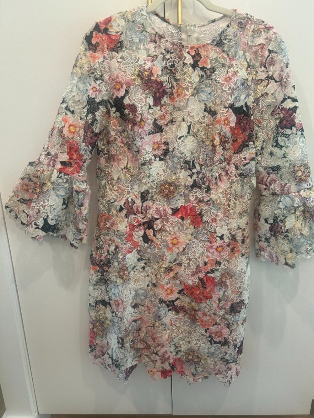 Monique L'Huillier Collection Guipure Lace Print Dress Size 12